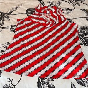 Red and White Striped Sleeveless Top